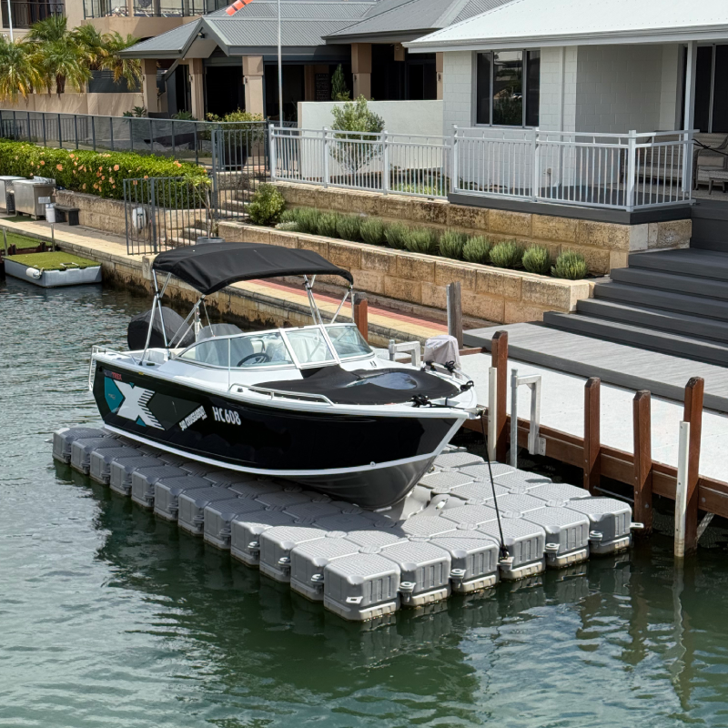 Small boat on a dock