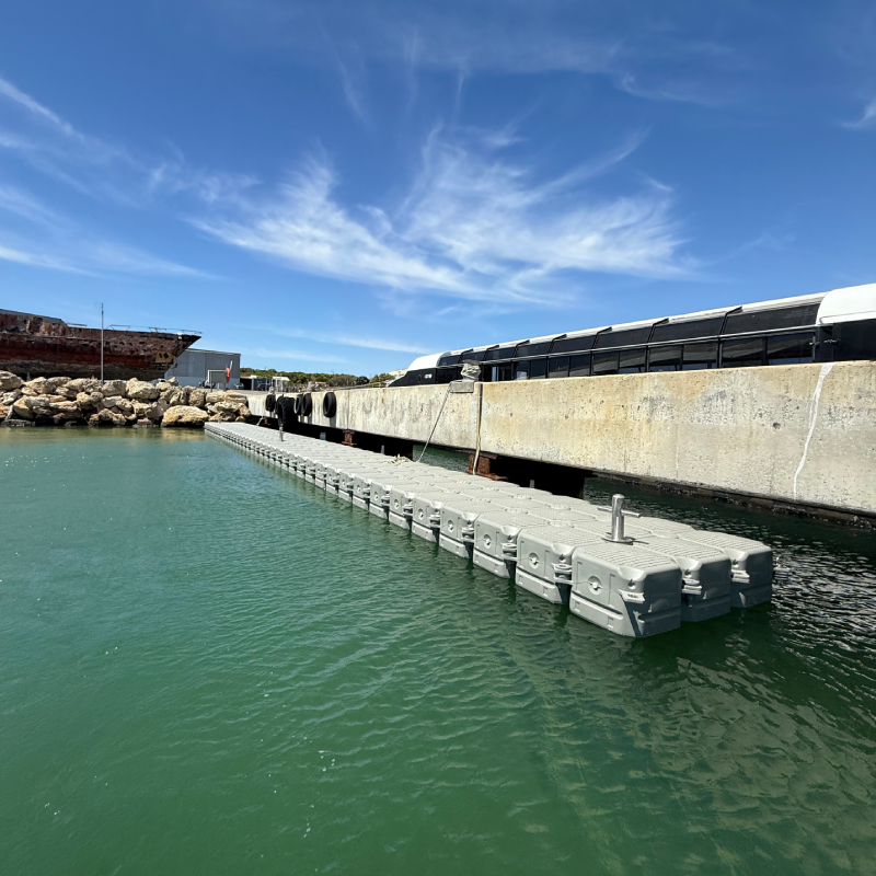 A work platform dock setup